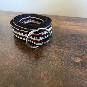 Rafaella Women’s D-Ring Belt Multicolor Striped Black Red White Size Large